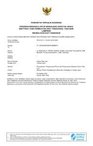 sertifikat cpotb untuk kategori cairan obat luar