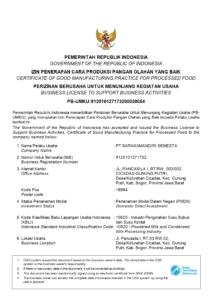 sertifikat cpoob untuk kategori industri pengolahan susu bubk dan susu kental